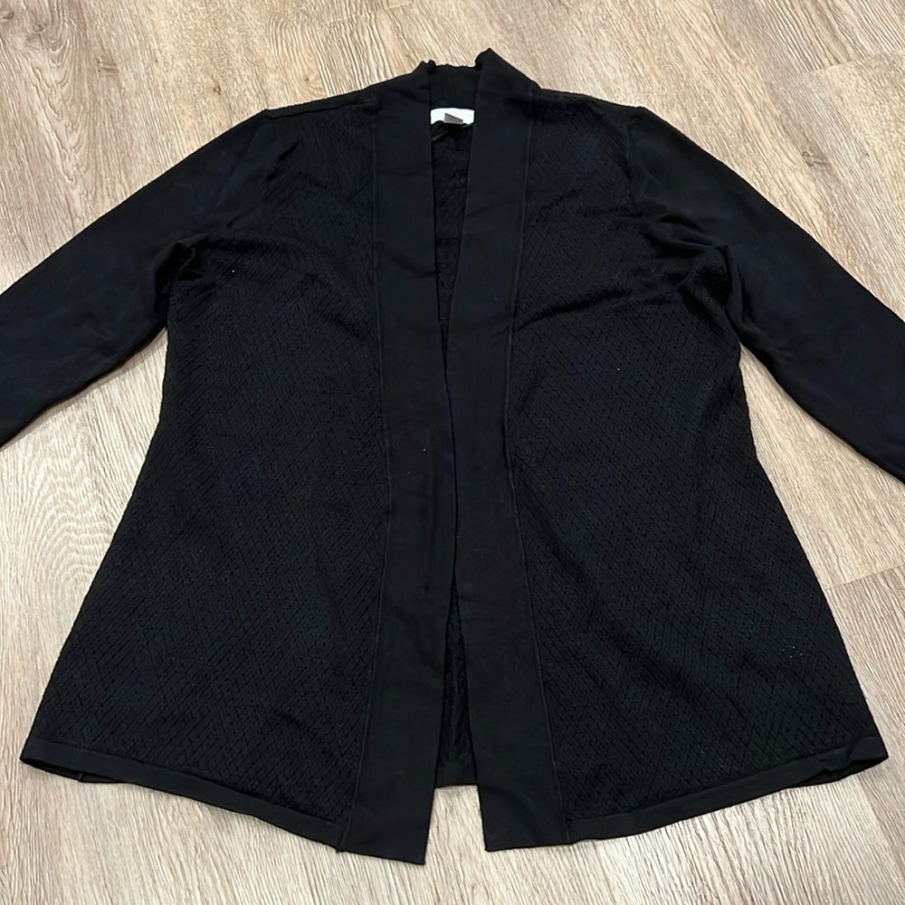 Charter Club, Black Slub Cardigan, Size Small Petite